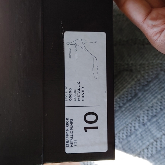 J. Crew silver metallic heels with ankle strap. In box. - Picture 3 of 8